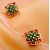 Ruby Emerald Patterned Stud Earrings